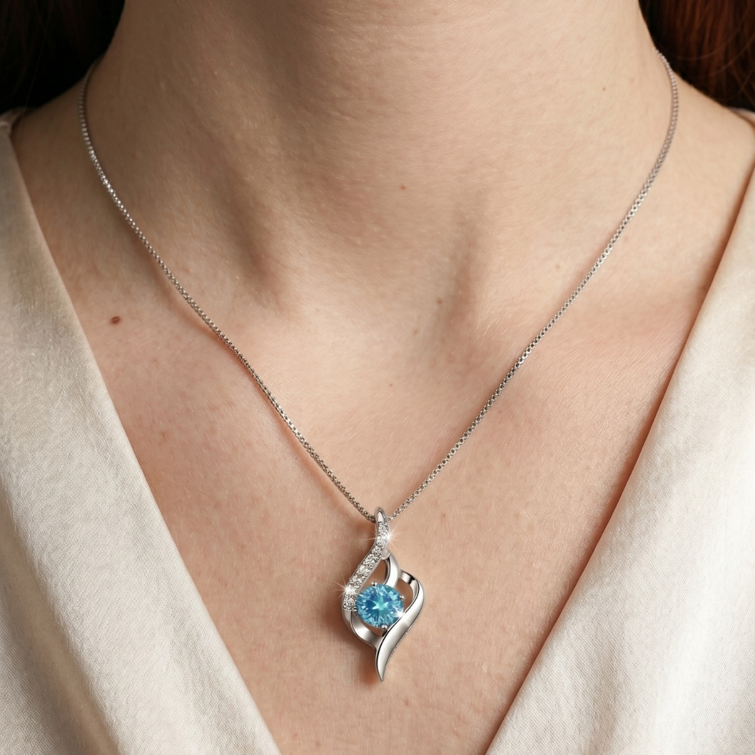 Dovionne Blue Essence Necklace - Elegance inspired by the essence of the ocean